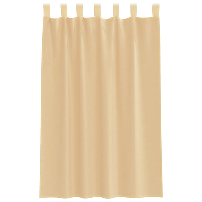 Voile Curtains with Loops 2 pcs Sand 140x175 cm