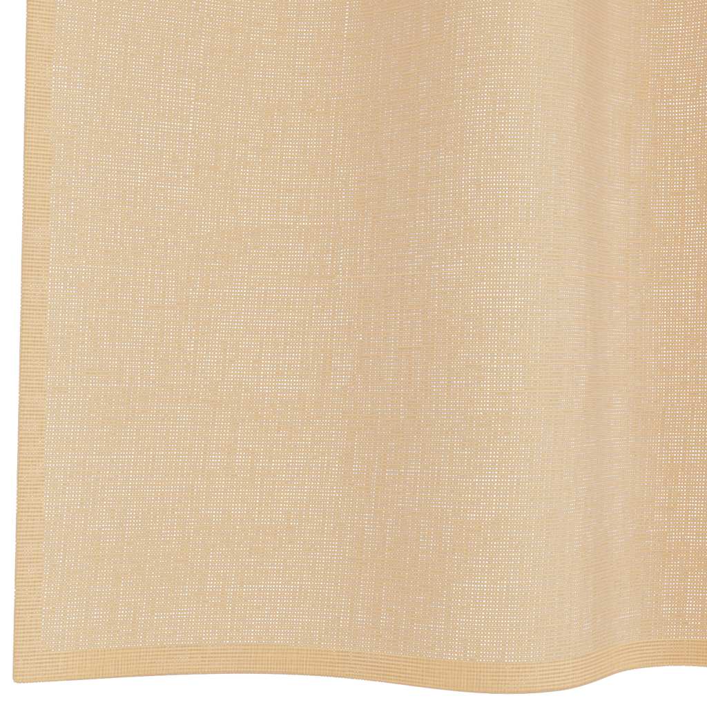 Voile Curtains with Loops 2 pcs Sand 140x225 cm