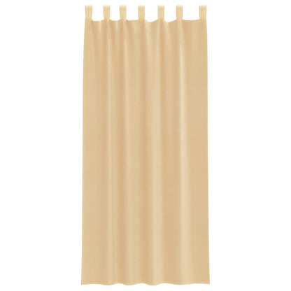 Voile Curtains with Loops 2 pcs Sand 140x245 cm