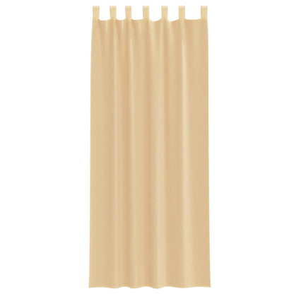 Voile Curtains with Loops 2 pcs Sand 140x260 cm