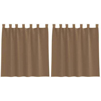Voile Curtains with Loops 2 pcs Light Brown 140x140 cm
