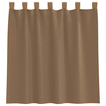 Voile Curtains with Loops 2 pcs Light Brown 140x140 cm