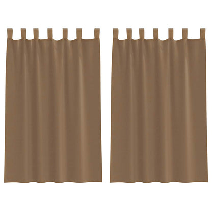 Voile Curtains with Loops 2 pcs Light Brown 140x175 cm