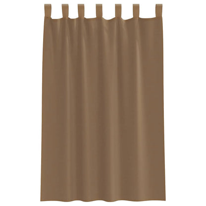 Voile Curtains with Loops 2 pcs Light Brown 140x175 cm