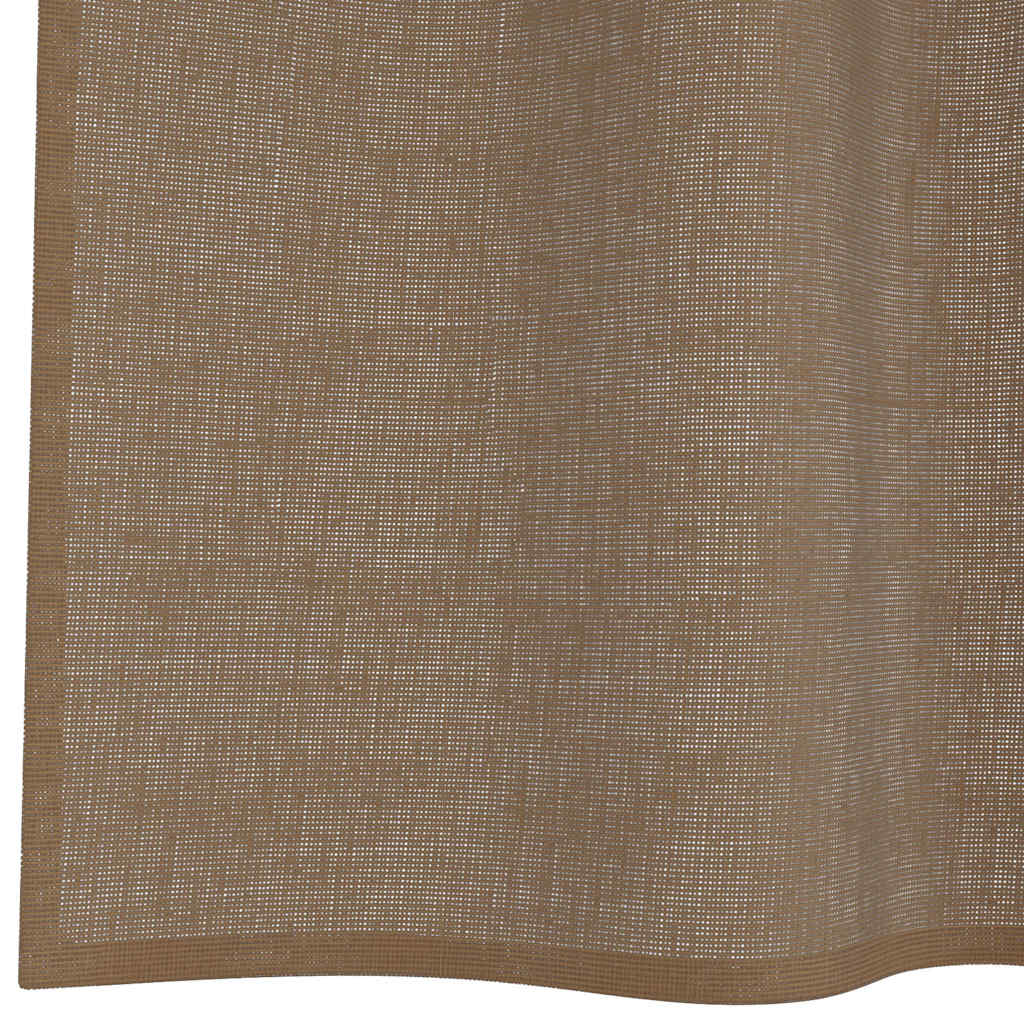 Voile Curtains with Loops 2 pcs Light Brown 140x175 cm
