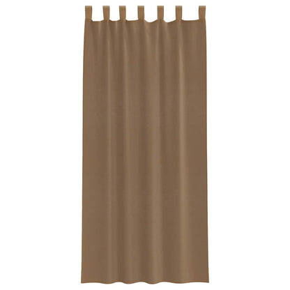 Voile Curtains with Loops 2 pcs Light Brown 140x245 cm