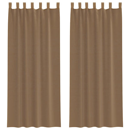 Voile Curtains with Loops 2 pcs Light Brown 140x260 cm