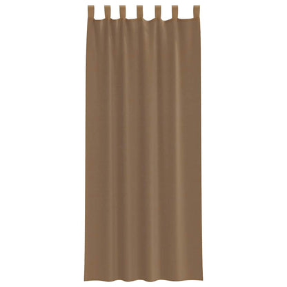 Voile Curtains with Loops 2 pcs Light Brown 140x260 cm