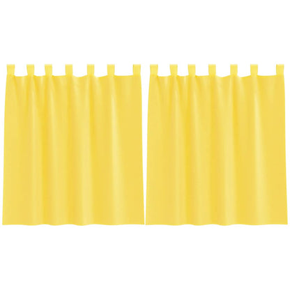 Voile Curtains with Loops 2 pcs Yellow 140x140 cm