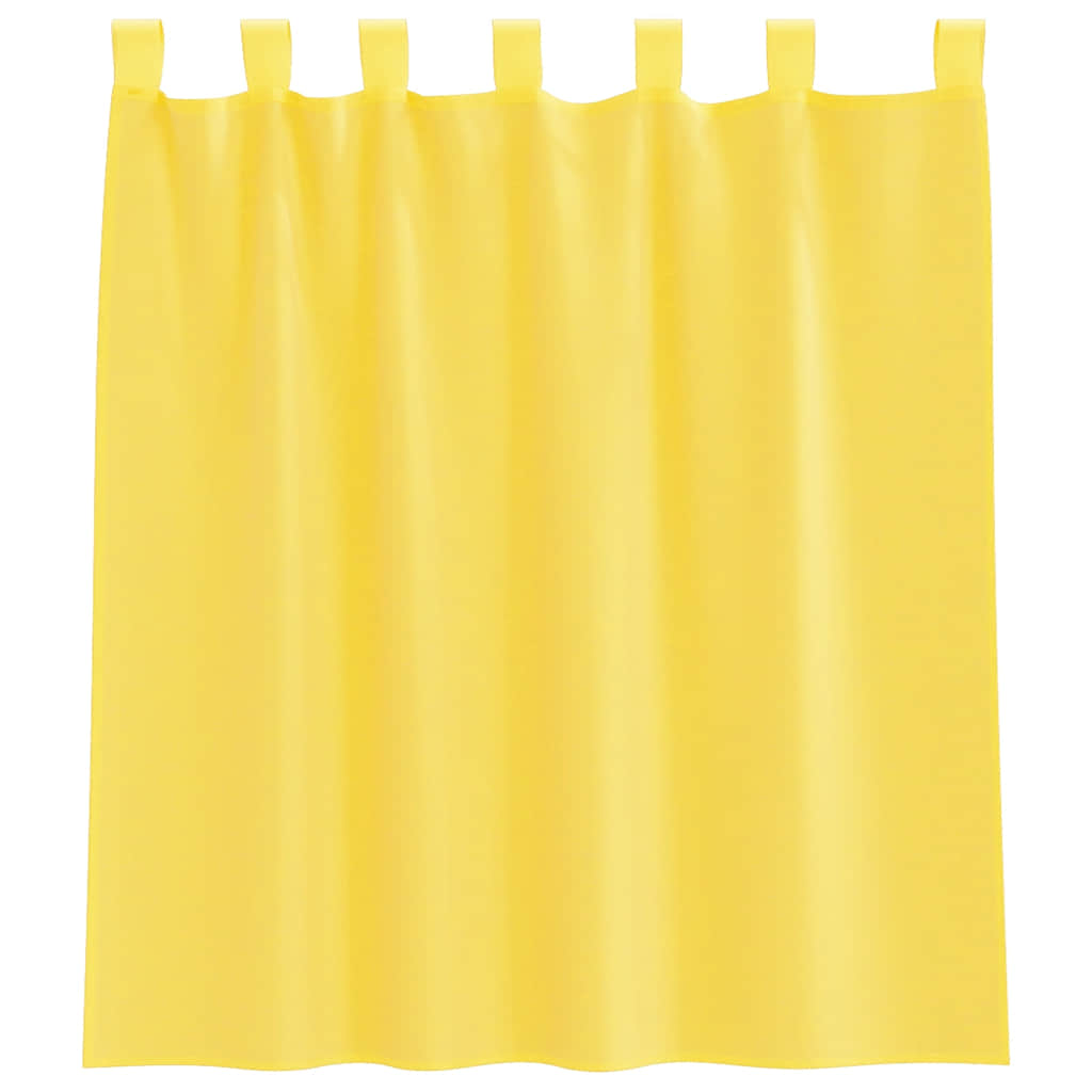 Voile Curtains with Loops 2 pcs Yellow 140x140 cm