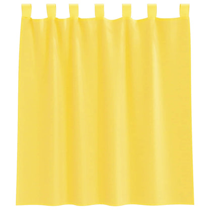 Voile Curtains with Loops 2 pcs Yellow 140x140 cm