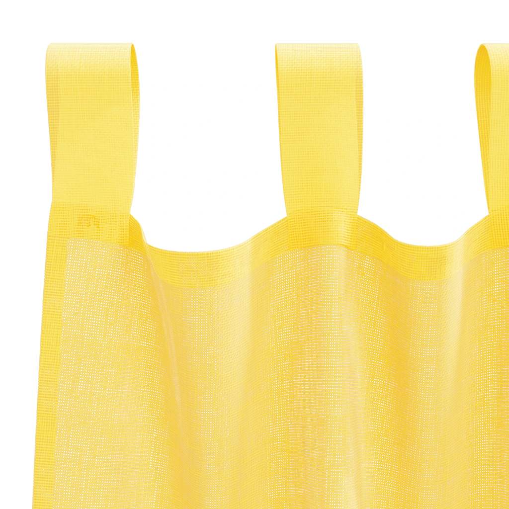 Voile Curtains with Loops 2 pcs Yellow 140x140 cm