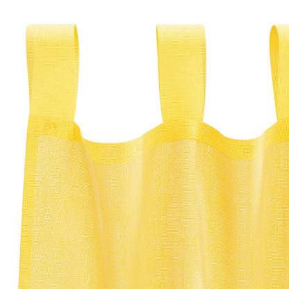 Voile Curtains with Loops 2 pcs Yellow 140x140 cm
