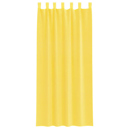 Voile Curtains with Loops 2 pcs Yellow 140x225 cm