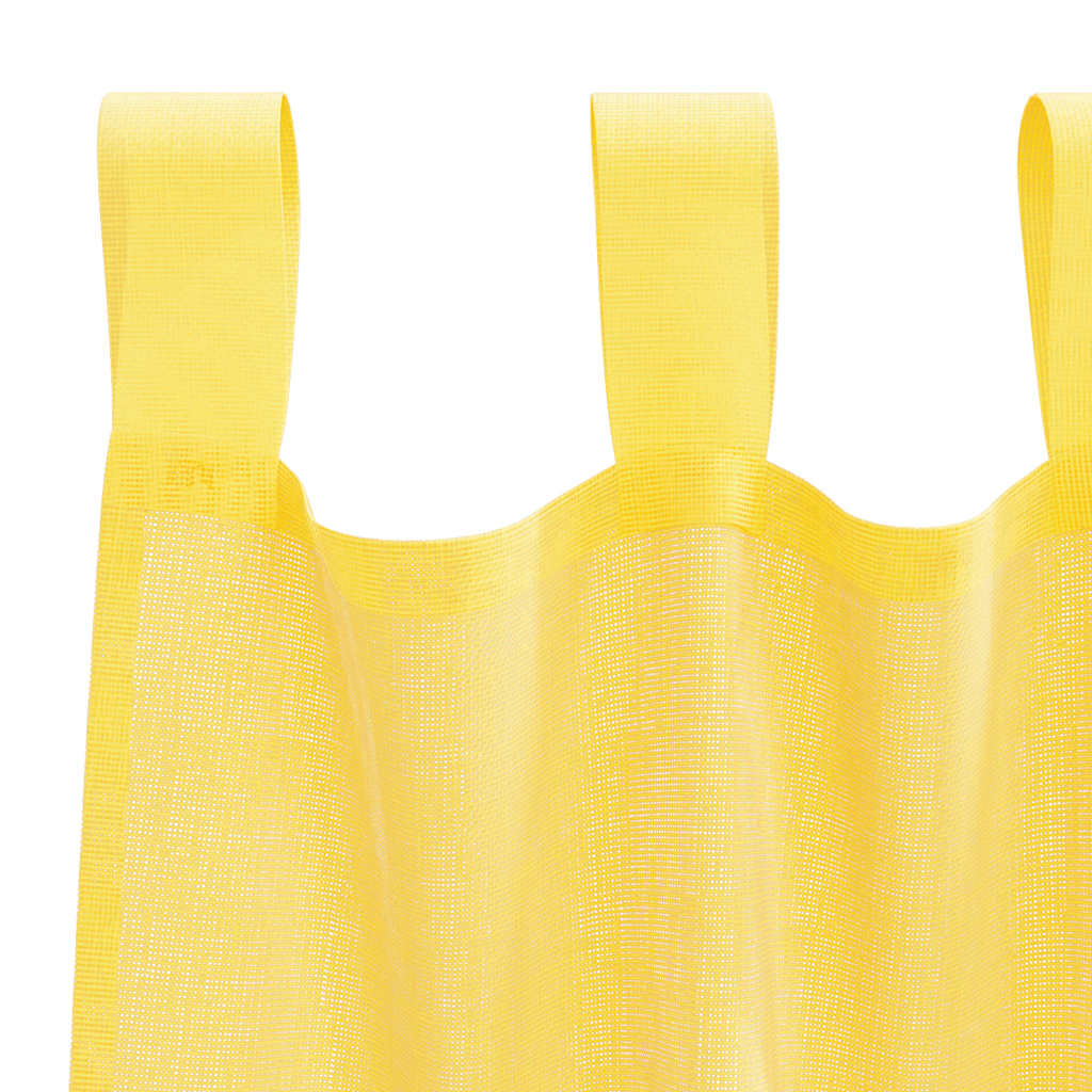 Voile Curtains with Loops 2 pcs Yellow 140x245 cm