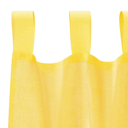 Voile Curtains with Loops 2 pcs Yellow 140x245 cm