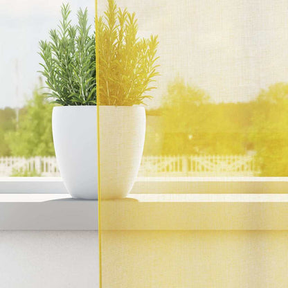 Voile Curtains with Loops 2 pcs Yellow 140x260 cm