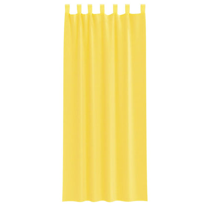 Voile Curtains with Loops 2 pcs Yellow 140x260 cm