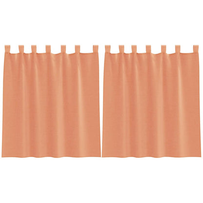 Voile Curtains with Loops 2 pcs Terracotta 140x140 cm