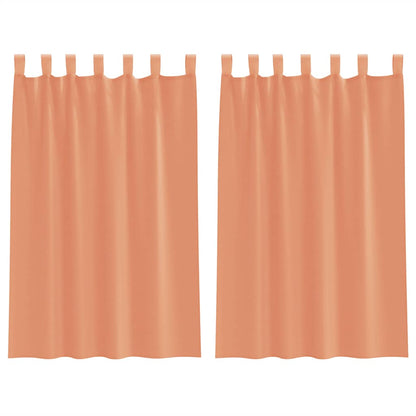 Voile Curtains with Loops 2 pcs Terracotta 140x175 cm