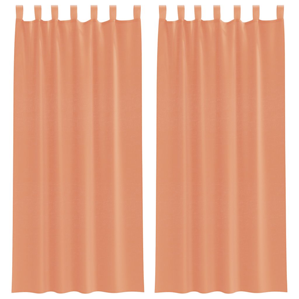 Voile Curtains with Loops 2 pcs Terracotta 140x225 cm
