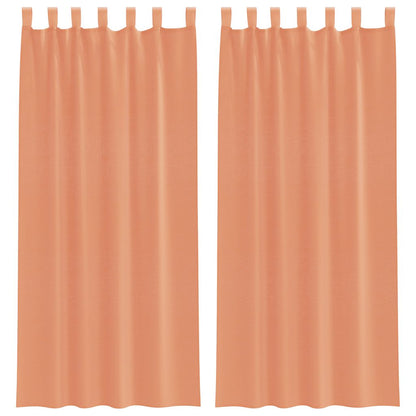 Voile Curtains with Loops 2 pcs Terracotta 140x225 cm