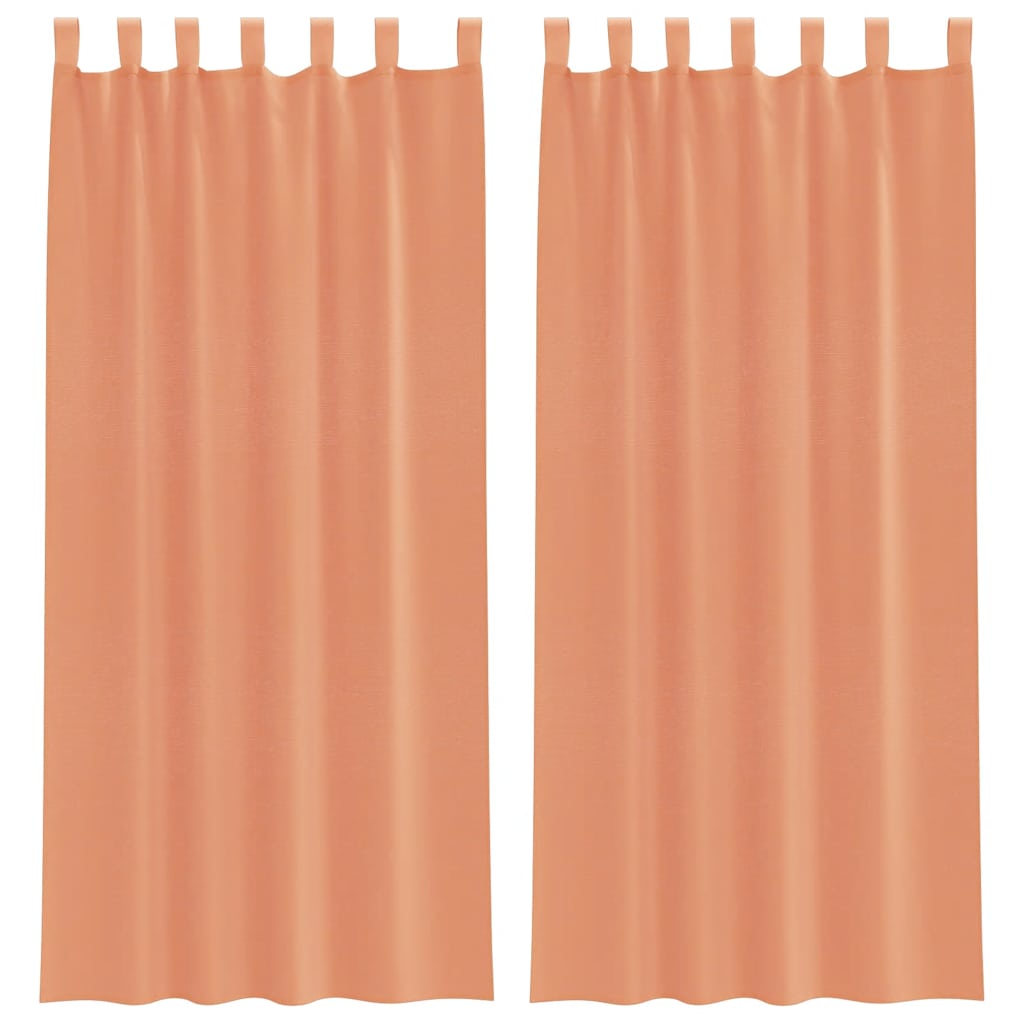 Voile Curtains with Loops 2 pcs Terracotta 140x245 cm