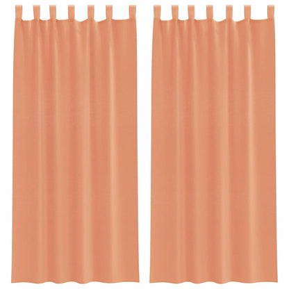Voile Curtains with Loops 2 pcs Terracotta 140x245 cm