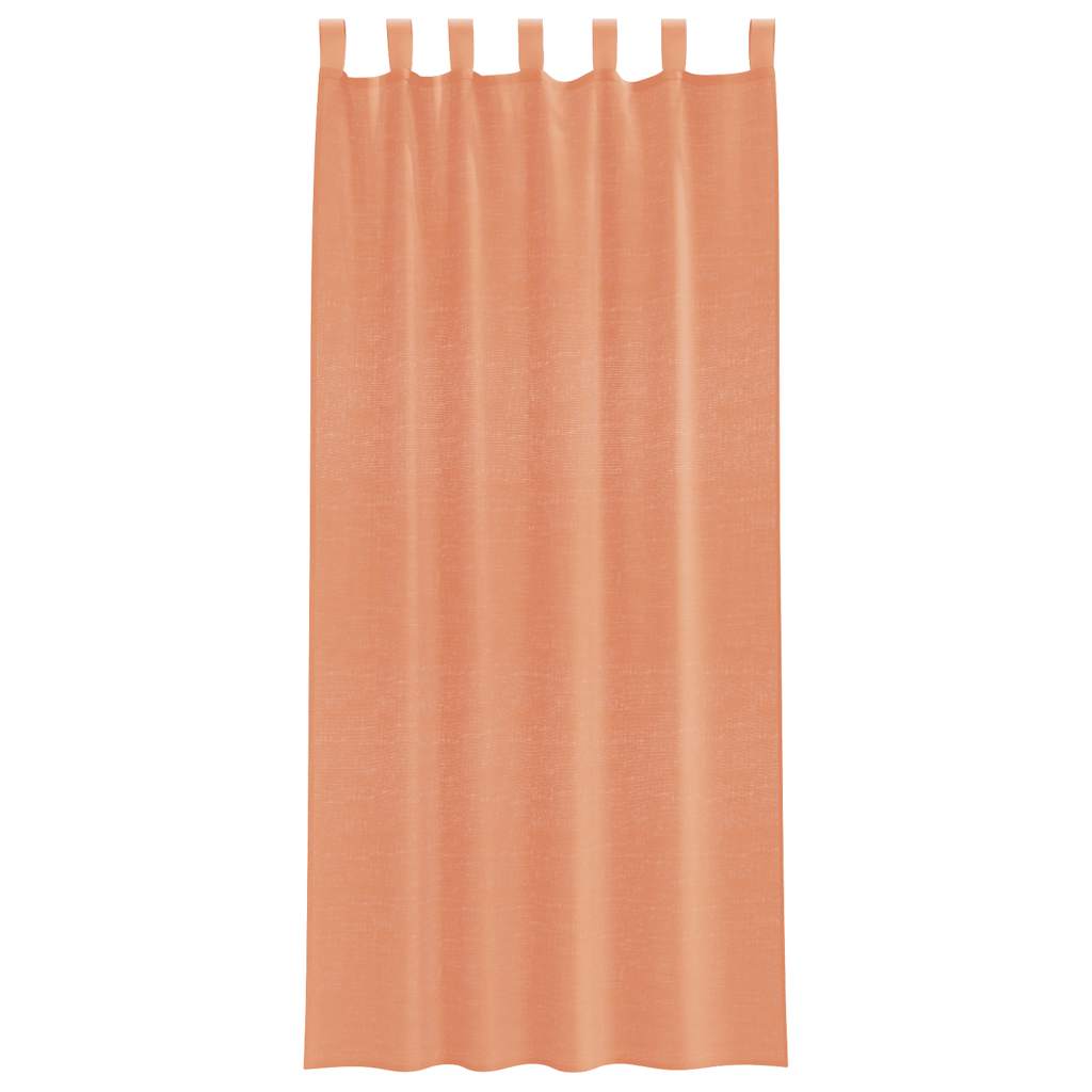 Voile Curtains with Loops 2 pcs Terracotta 140x245 cm