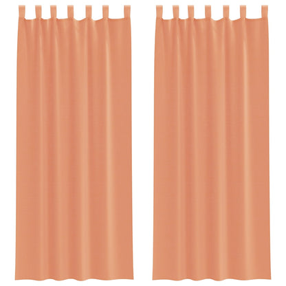 Voile Curtains with Loops 2 pcs Terracotta 140x260 cm