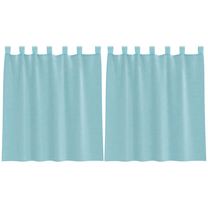 Voile Curtains with Loops 2 pcs Turquoise 140x140 cm