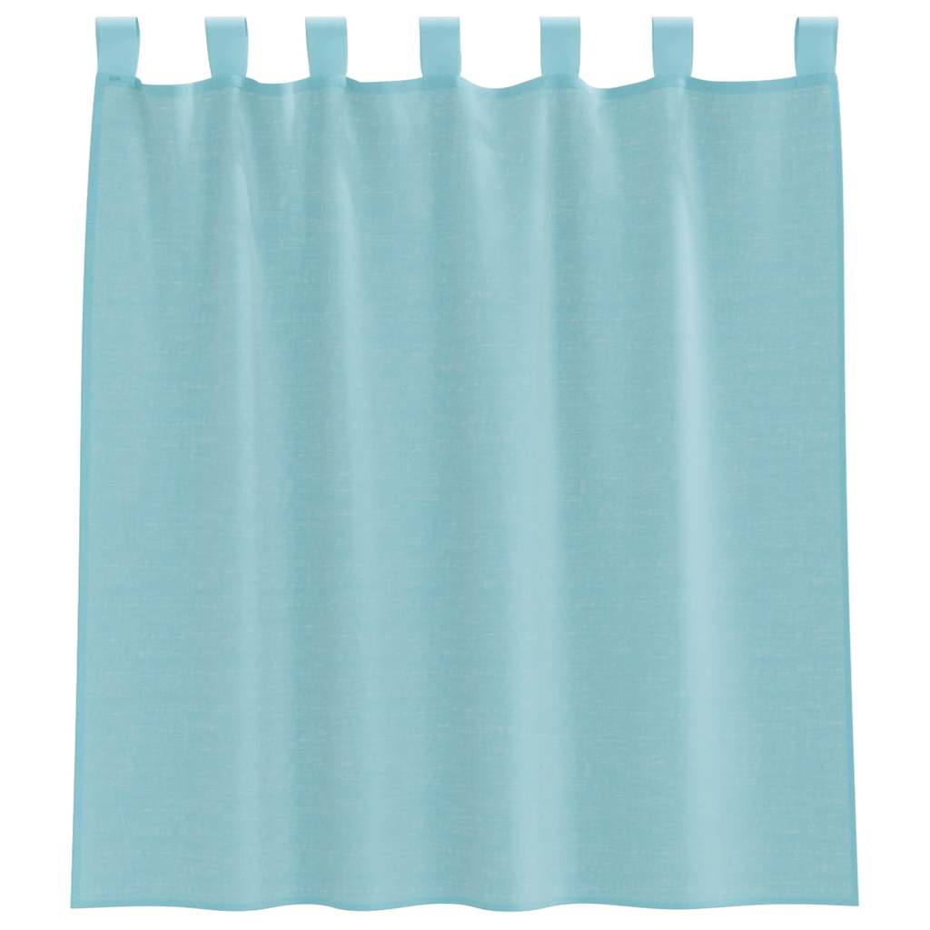 Voile Curtains with Loops 2 pcs Turquoise 140x140 cm