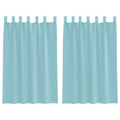 Voile Curtains with Loops 2 pcs Turquoise 140x175 cm