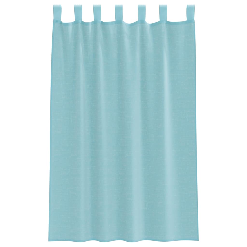 Voile Curtains with Loops 2 pcs Turquoise 140x175 cm