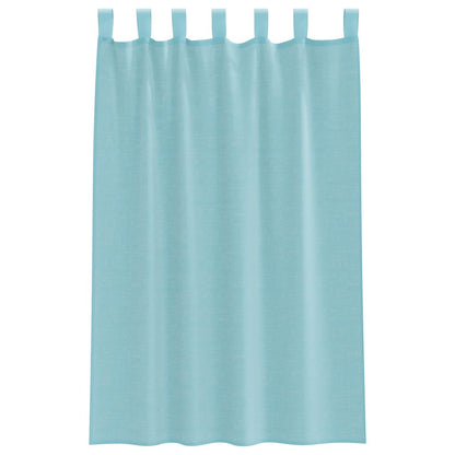 Voile Curtains with Loops 2 pcs Turquoise 140x175 cm