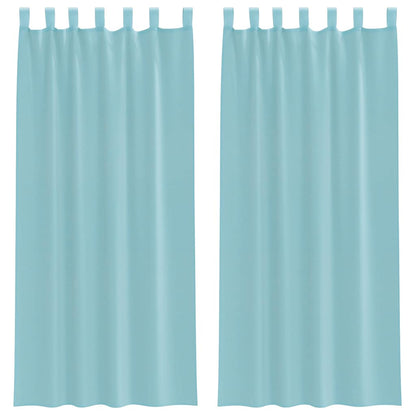 Voile Curtains with Loops 2 pcs Turquoise 140x225 cm