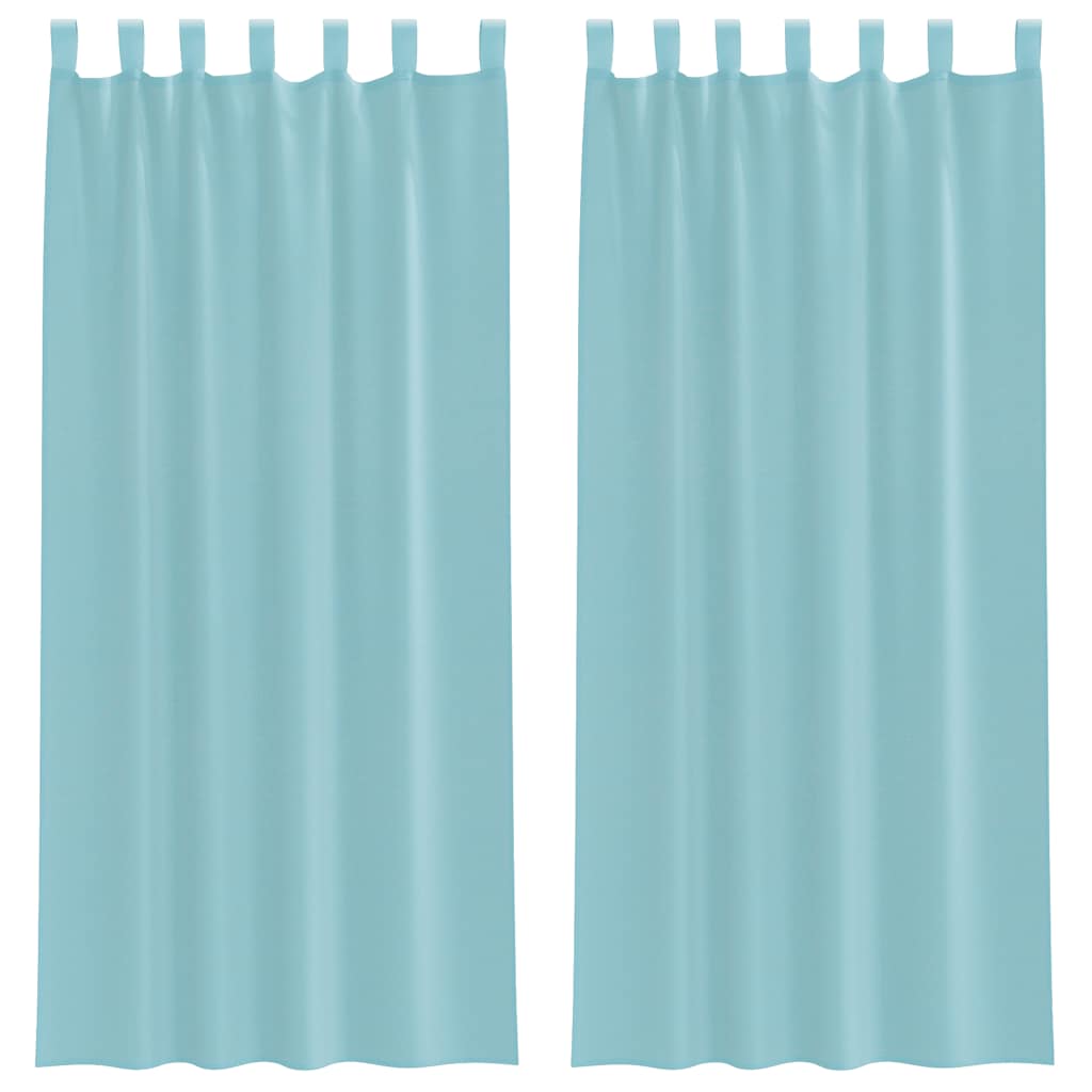 Voile Curtains with Loops 2 pcs Turquoise 140x245 cm