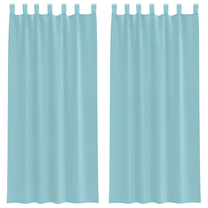 Voile Curtains with Loops 2 pcs Turquoise 140x245 cm