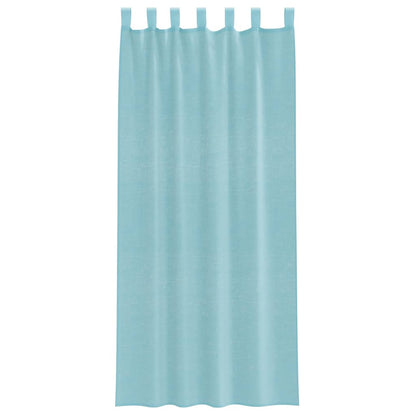 Voile Curtains with Loops 2 pcs Turquoise 140x245 cm