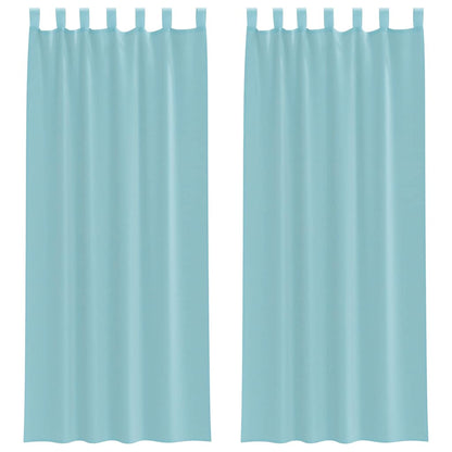 Voile Curtains with Loops 2 pcs Turquoise 140x260 cm