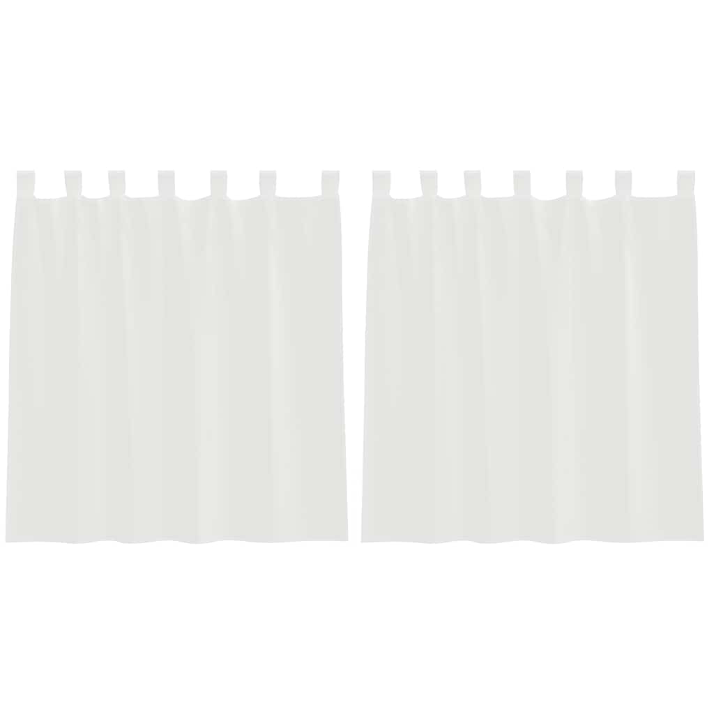 Voile Curtains with Loops 2 pcs White 140x140 cm
