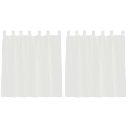 Voile Curtains with Loops 2 pcs White 140x140 cm