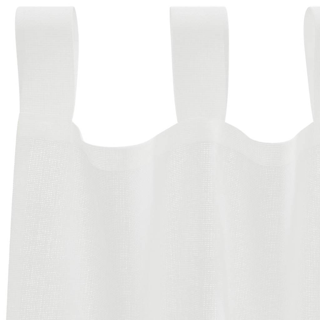 Voile Curtains with Loops 2 pcs White 140x140 cm