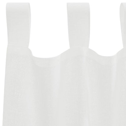 Voile Curtains with Loops 2 pcs White 140x140 cm