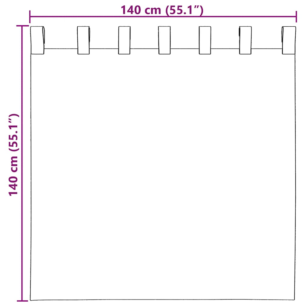 Voile Curtains with Loops 2 pcs White 140x140 cm