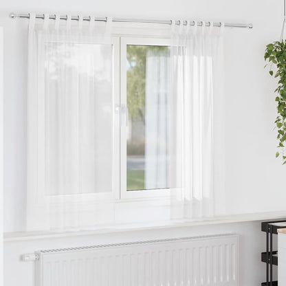 Voile Curtains with Loops 2 pcs White 140x140 cm