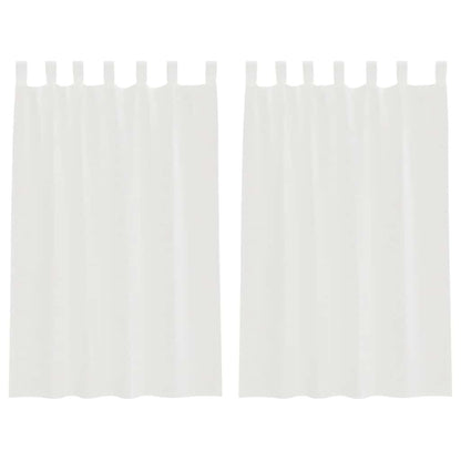 Voile Curtains with Loops 2 pcs White 140x175 cm