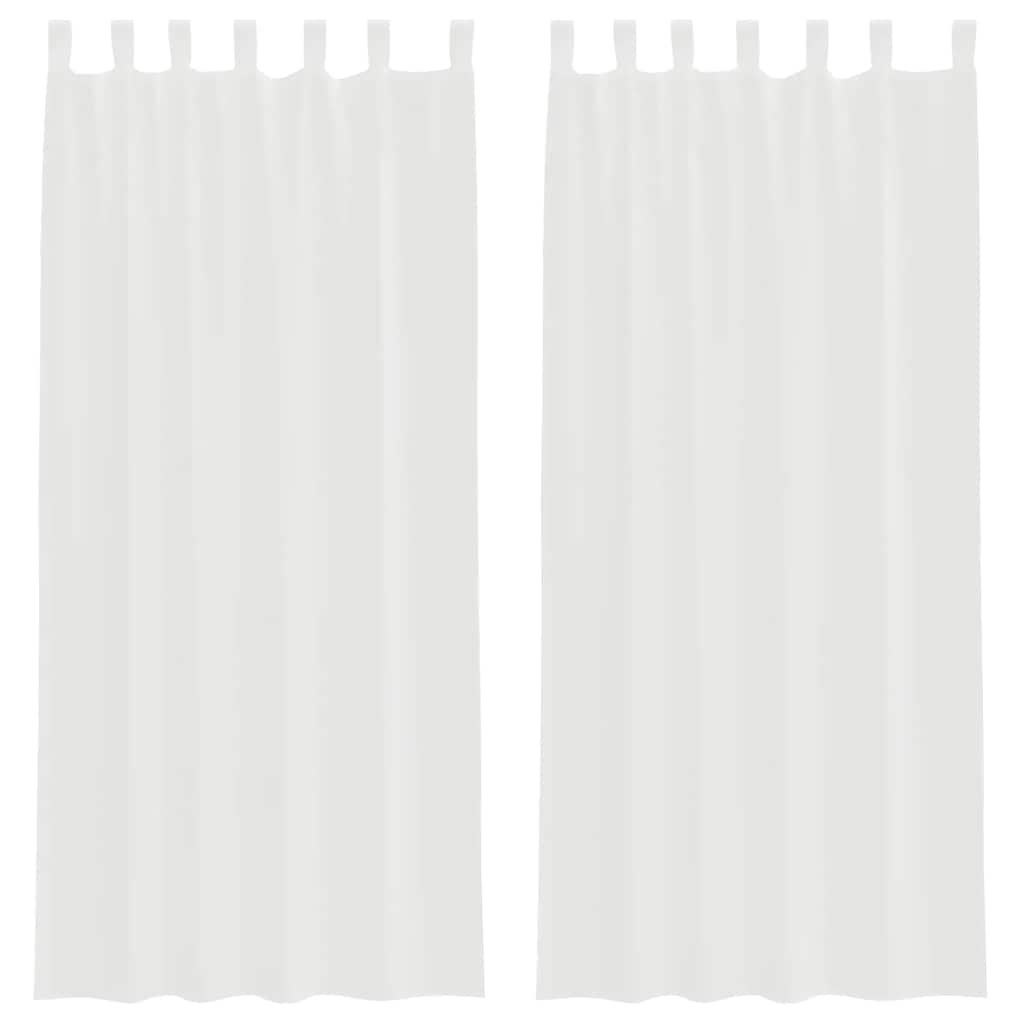 Voile Curtains with Loops 2 pcs White 140x225 cm