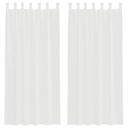 Voile Curtains with Loops 2 pcs White 140x225 cm