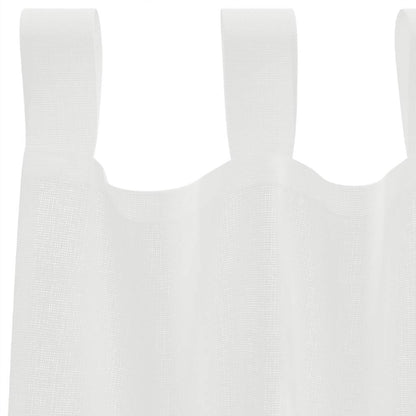 Voile Curtains with Loops 2 pcs White 140x225 cm